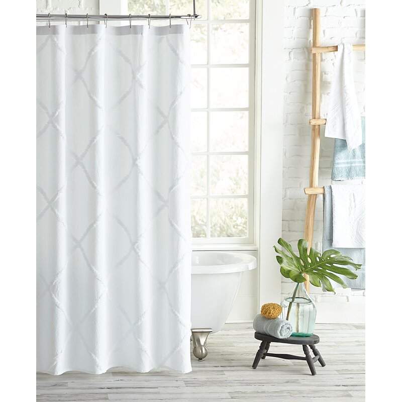 AllModern Cotton Geometric Single Shower Curtain Reviews